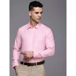 Louis Philippe Pure Cotton Self Design Slim Fit Textured Formal Shirt-picture-31