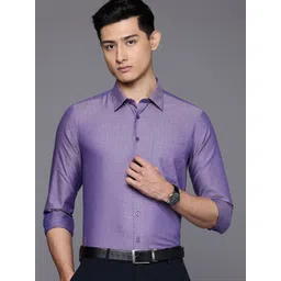 Louis Philippe Pure Cotton Self Design Slim Fit Textured Formal Shirt-picture-40