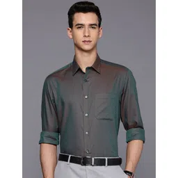 Louis Philippe Pure Cotton Self Design Textured Classic Fit Formal Shirt-picture-29