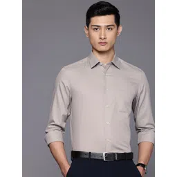 Louis Philippe Pure Cotton Self Design Textured Classic Fit Formal Shirt-picture-31