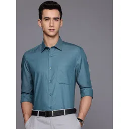 Louis Philippe Pure Cotton Self Design Textured Classic Fit Formal Shirt-picture-32