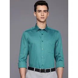 Louis Philippe Pure Cotton Self Design Textured Classic Fit Formal Shirt-picture-30