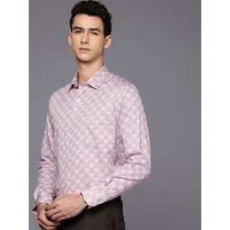 Louis Philippe Pure Cotton Slim Fit Ethnic Motifs Printed Formal Shirt-picture-36