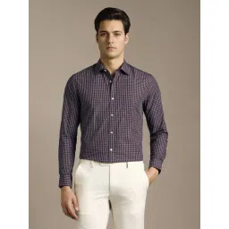 Louis Philippe Purple Cotton Regular Fit Checked Shirt-picture-32
