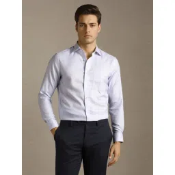 Louis Philippe Purple Cotton Regular Fit Checks Shirt-picture-10