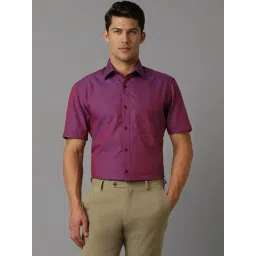 Louis Philippe Purple Cotton Regular Fit Printed Shirt-picture-31