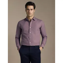 Louis Philippe Purple Cotton Regular Fit Solid Shirt-picture-28