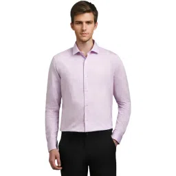 Louis Philippe Purple Cotton Slim Fit Checks Shirt-picture-29