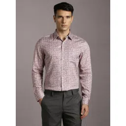 Louis Philippe Purple Cotton Slim Fit Printed Shirt-picture-16
