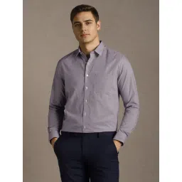 Louis Philippe Purple Cotton Slim Fit Printed Shirt-picture-34