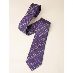 Louis Philippe Purple Embroidered Tie-picture-40