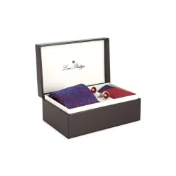 Louis Philippe Purple Printed Tie, Cufflinks and Pocket Square-picture-18