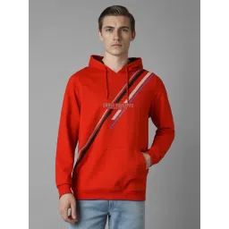 Louis Philippe Red Cotton Regular Fit Hooded Sweatshirt-picture-13