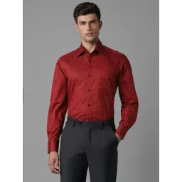Louis Philippe Red Cotton Regular Fit Printed Shirt-picture-36