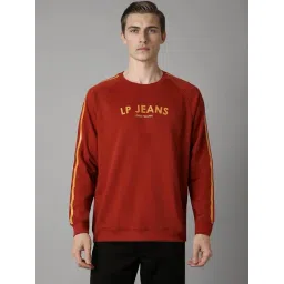 Louis Philippe Red Cotton Regular Fit Printed Sweatshirt-picture-11