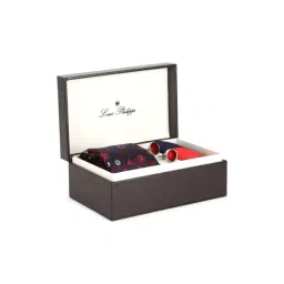 Louis Philippe Red Floral Tie, Cufflinks and Pocket Square-picture-43