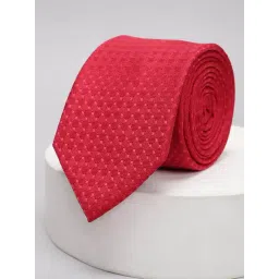 Louis Philippe Red Polyester Printed Tie-picture-40