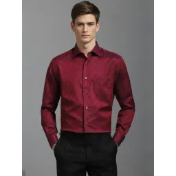 Louis Philippe Red Regular Fit Printed Shirt-picture-32