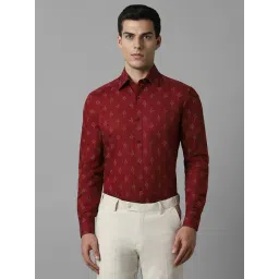 Louis Philippe Red Regular Fit Printed Shirts-picture-42