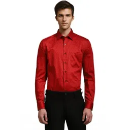 Louis Philippe Red Slim Fit Printed Shirt-picture-36