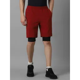 Louis Philippe Red Slim Fit Shorts-picture-43