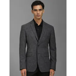 Louis Philippe Self Design Slim Fit Single-Breasted Formal Blazer-picture-23