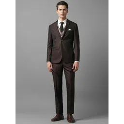 Louis Philippe Self-Design Slim-Fit Single-Breasted Three-Piece Formal Suit-picture-42