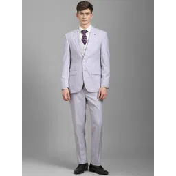 Louis Philippe Self Design Slim-Fit Single-Breasted Three-Piece Formal Suit-picture-39