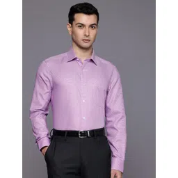 Louis Philippe Self Design Textured Pure Cotton Formal Shirt-picture-40