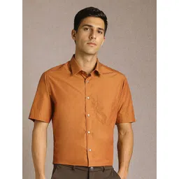 Louis Philippe Short Sleeves Pure Cotton Formal Shirt-picture-38