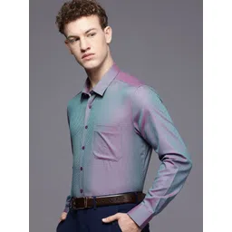 Louis Philippe Slim Fit Textured Pure Cotton Formal Shirt-picture-21