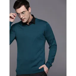 Louis Philippe Solid V-Neck Pullover-picture-39