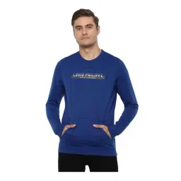 Louis Philippe Sport Dark Blue Cotton Printed Sweatshirt-picture-21