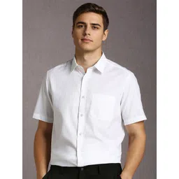 Louis Philippe Spread Collar Cotton Shirt-picture-18