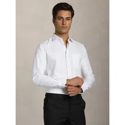 Louis Philippe Spread Collar Pure Cotton Formal Shirt-picture-21