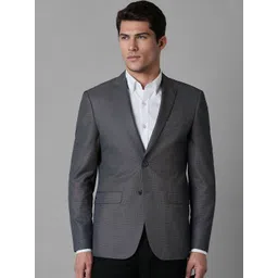 Louis Philippe Textured Slim-Fit Notched Lapel Collar Single-Breasted Formal Blazer image 1