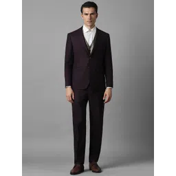 Louis Philippe Textured Slim Fit Single-Breasted Three Piece Formal Suit-picture-28