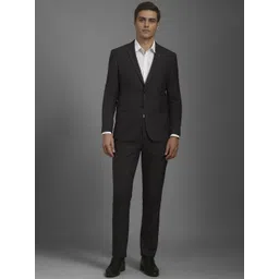 Louis Philippe Textured Slim Fit Single-Breasted Two Piece Formal Suit-picture-32