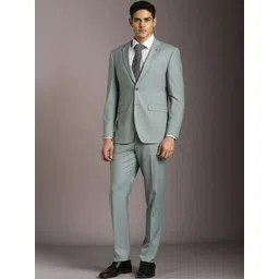 Louis Philippe Textured Slim-Fit Single-Breasted Two-Piece Formal Suit-picture-40