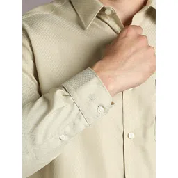Louis Philippe Textured Spread Collar Cotton Shirt image 4