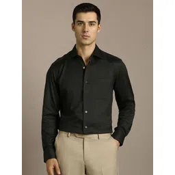 Louis Philippe Textured Spread Collar Formal Shirt-picture-33