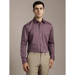 Louis Philippe Textured Spread Collar Long Sleeves Pure Cotton Formal Shirt-picture-18