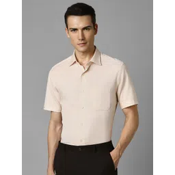 Louis Philippe Textured Spread Collar Pure Cotton Classic Fit Formal Shirt-picture-25