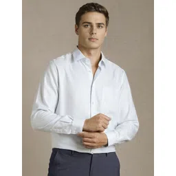 Louis Philippe Textured Spread Collar Pure Cotton Formal Shirt-picture-26