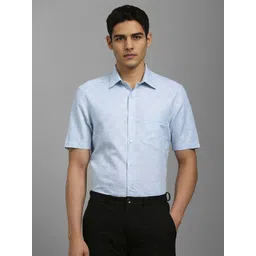 Louis Philippe Textured Spread Collar Pure Cotton Formal Shirt-picture-28