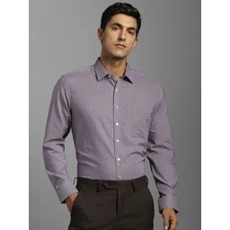 Louis Philippe Textured Spread Collar Regular Fit Cotton Formal Shirt-picture-11
