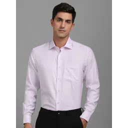 Louis Philippe Textured Spread Collar Slim Fit Cotton Shirt-picture-31