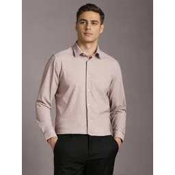 Louis Philippe Textured Spread Collar Slim Fit Shirt-picture-32