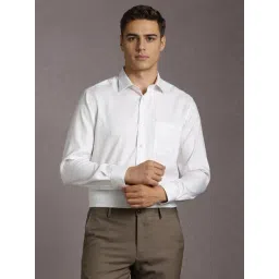 Louis Philippe White Cotton Regular Fit Checks Shirt-picture-21