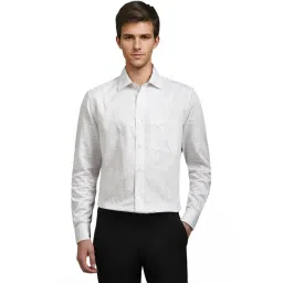 Louis Philippe White Cotton Regular Fit Printed Shirt-picture-18